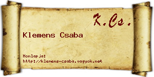 Klemens Csaba névjegykártya