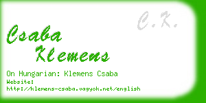 csaba klemens business card